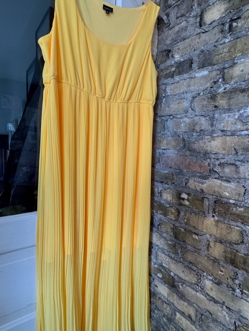 torrid Yellow Pleated Scoop Neck Dress